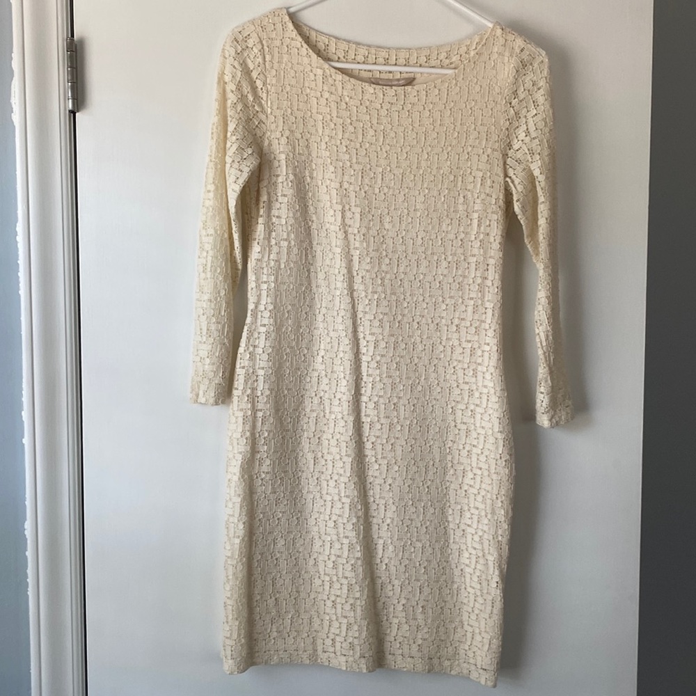 Beautiful cream dress with textured pattern